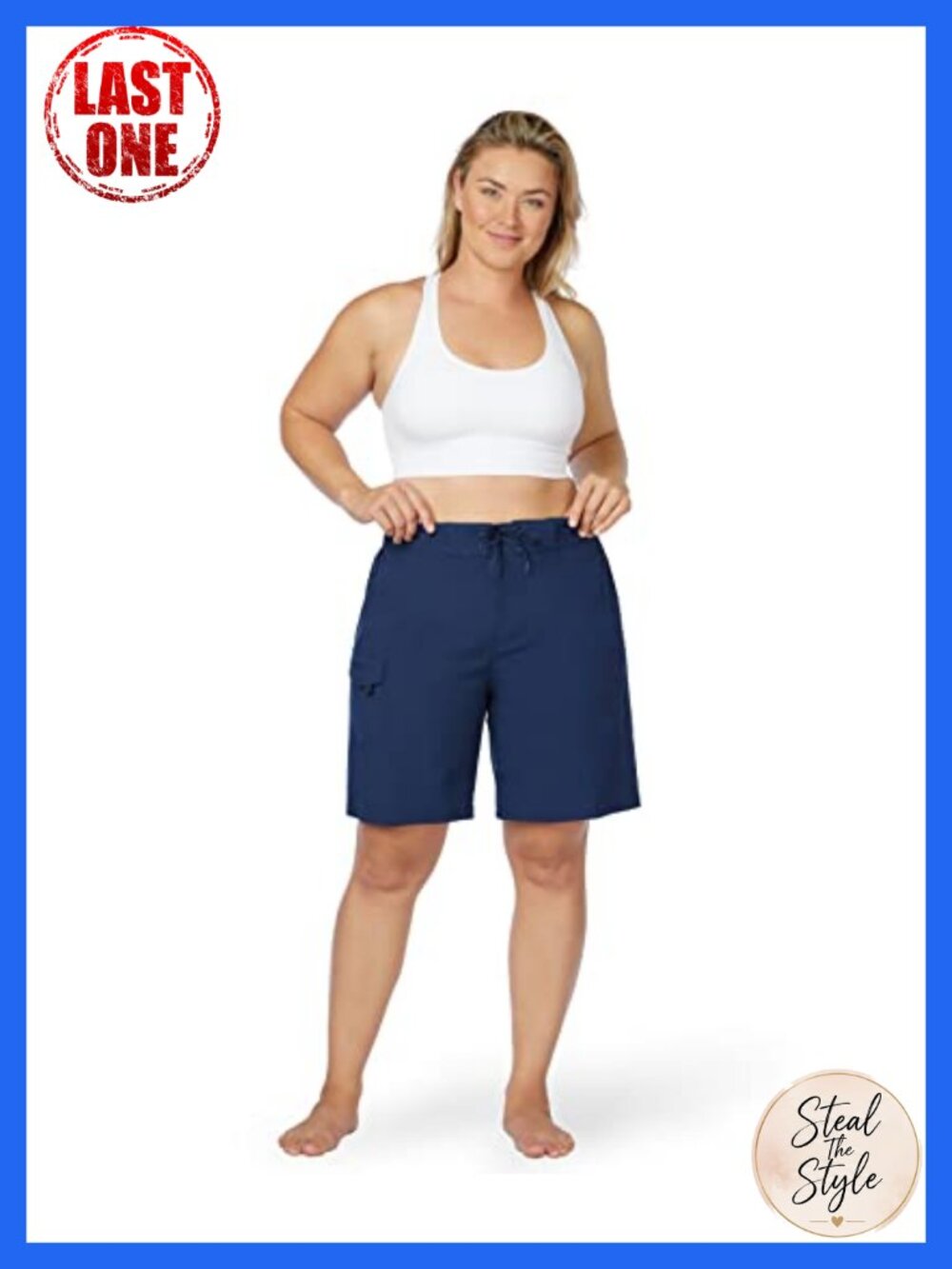 Plus Size Women's Boardshorts with 4-Way Stretch & Quick Dry